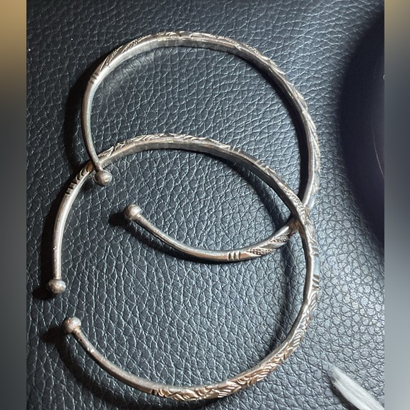 Antique 100% pure silver twin bracelets with imprint - Picture 6 of 8